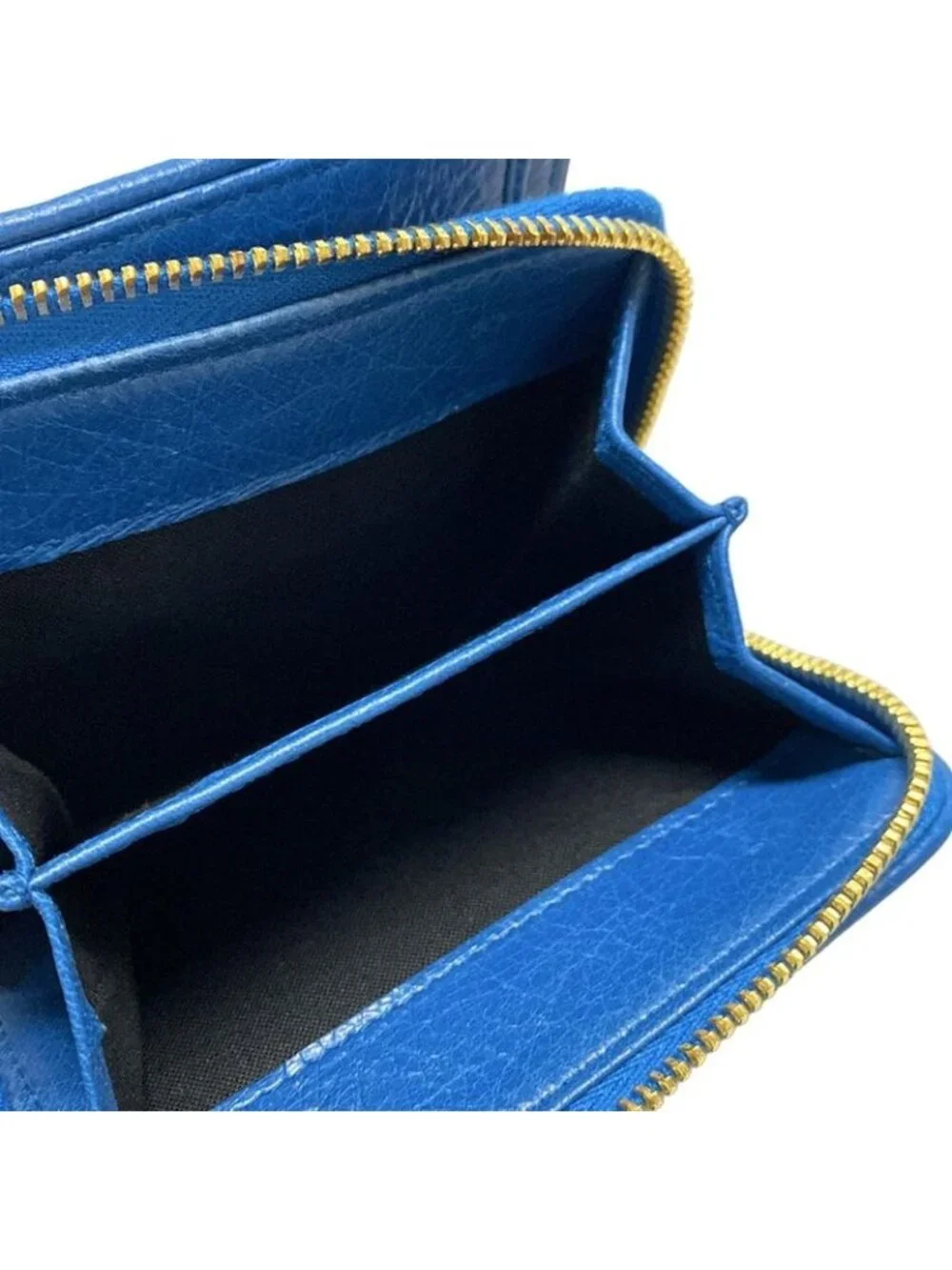 ★SOLD★ Balenciaga Bifold Wallet Billfold Blue Zip Around Leather - Picture 4 of 7